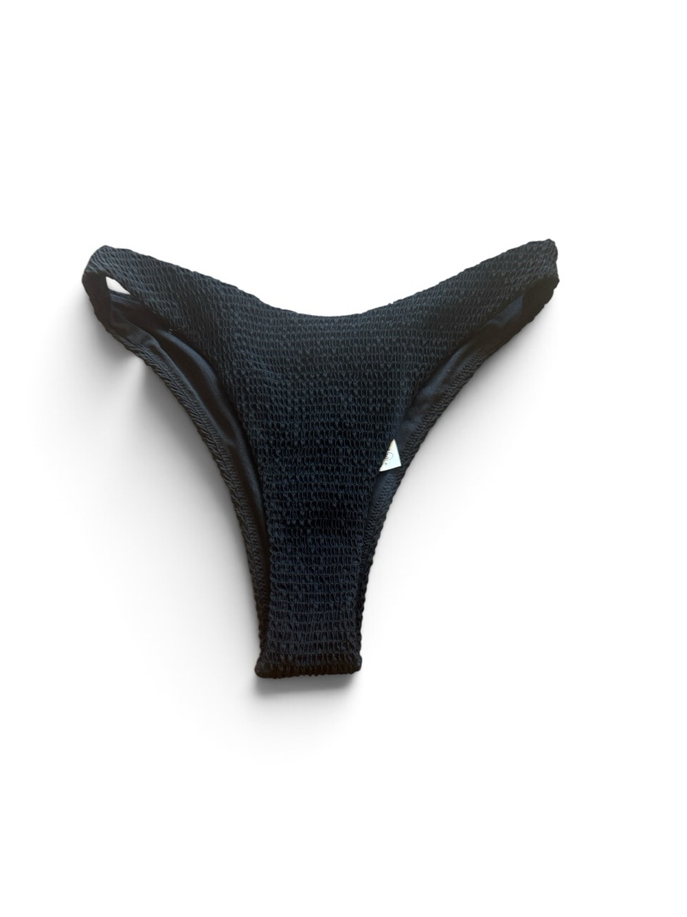 Hollister Black Textured High-Cut Bikini Bottom